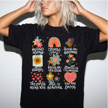 Positive Affirmations Floral T-Shirt | Comfort Colors Inspirational Tee | Wildflower Positive Doodle Shirt | Mental Health Gift
