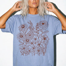 Retro Wildflower Floral T-shirt — 'Flower Tee' Vintage Outline Design