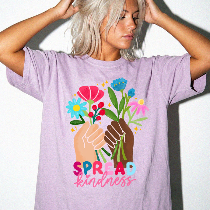 Spread Kindness Floral Comfort Colors T-Shirt, Spiritual Tee