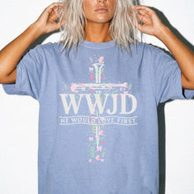 WWJD He Would Love First Floral Tee | Comfort Colors Faith Shirt