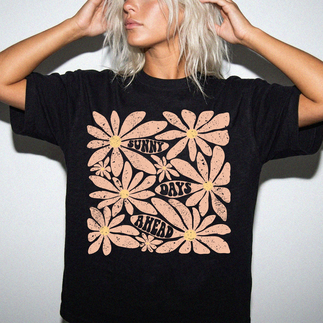 Sunny Days Ahead T‑Shirt — Vintage Floral Graphic Tee