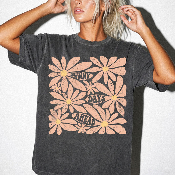 Sunny Days Ahead T‑Shirt — Vintage Floral Graphic Tee