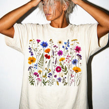 Wildflower Garden T-Shirt, Botanical Floral Tee, Comfort Colors Shirt