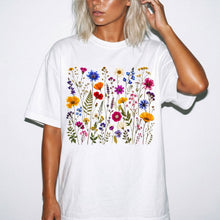 Wildflower Garden T-Shirt, Botanical Floral Tee, Comfort Colors Shirt