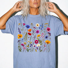 Wildflower Garden T-Shirt, Botanical Floral Tee, Comfort Colors Shirt