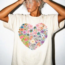 Floral Heart T-Shirt — Comfort Colors Boho Wildflower Graphic Tee