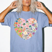 Floral Heart T-Shirt — Comfort Colors Boho Wildflower Graphic Tee
