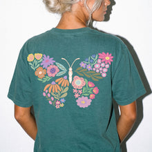 Colorful Floral Butterfly Back T-Shirt | Comfort Colors Boho Graphic Tee