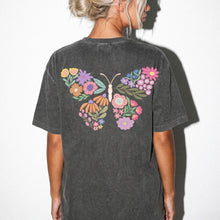 Colorful Floral Butterfly Back T-Shirt | Comfort Colors Boho Graphic Tee