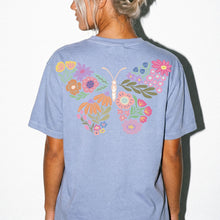 Colorful Floral Butterfly Back T-Shirt | Comfort Colors Boho Graphic Tee