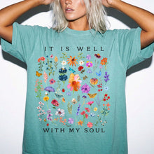 It Is Well With My Soul Floral T-Shirt - Comfort Colors Spiritual Tee
