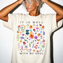 It Is Well With My Soul Floral T-Shirt - Comfort Colors Spiritual Tee