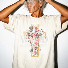 Floral WWJD Cross T-Shirt | Comfort Colors Christian Faith Tee | Boho Wildflower Cross Graphic Shirt