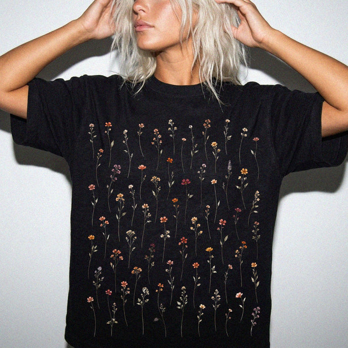 Botanical Wildflower T-Shirt | Pressed Flower Comfort Colors Graphic Tee