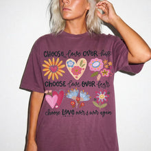 Choose Love Over and Over Flower Heart Comfort Colors® Unisex Tee