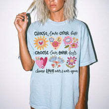 Choose Love Over and Over Flower Heart Comfort Colors® Unisex Tee