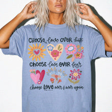 Choose Love Over and Over Flower Heart Comfort Colors® Unisex Tee