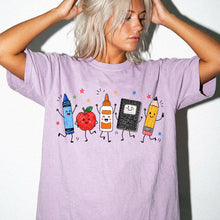 Funny Teacher Life Comfort Colors® T-Shirt | Crayon Apple Pencil Notebook Graphic Tee | Cute Teacher Gift Shirt
