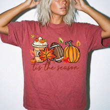 Tis The Season Shirt | Fall Pumpkin Spice Football Comfort Colors Tee | Autumn Vibes Thanksgiving Shirt
