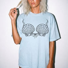 Mermaid Shell Bra Shirt, Funny Beach Tee, Comfort Colors Bachelorette Top