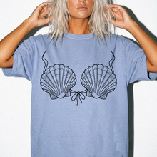 Mermaid Shell Bra Shirt, Funny Beach Tee, Comfort Colors Bachelorette Top