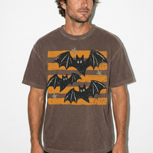 Halloween Bats Shirt, Retro Bat Tee, Unisex Comfort Colors Fall Graphic T-Shirt - Orange Stripes