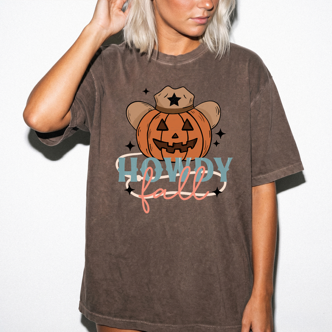 Howdy Fall Graphic Tee | Comfort Colors Western Pumpkin Halloween Shirt