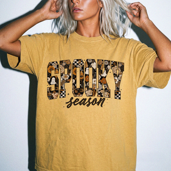 Spooky Season Floral Ghost Graphic Shirt | Cute Halloween Boho Fall Unisex Tee