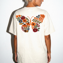 Floral Butterfly Comfort Colors Shirt | Vintage Fall Botanical Back Print Tee