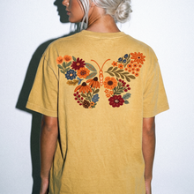 Floral Butterfly Comfort Colors Shirt | Vintage Fall Botanical Back Print Tee
