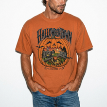 Haunted Pumpkin Town Comfort Colors T-Shirt – Spooky Fall Graphic Te