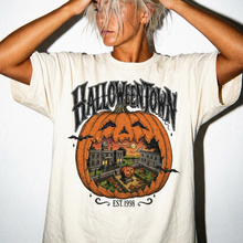 Haunted Pumpkin Town Comfort Colors T-Shirt – Spooky Fall Graphic Te