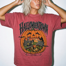 Haunted Pumpkin Town Comfort Colors T-Shirt – Spooky Fall Graphic Te