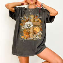 Fall For Jesus Shirt | He Never Leaves Cross Comfort Colors Tee | Christian Faith Autumn Shirt