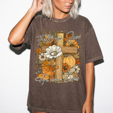 Fall For Jesus Shirt | He Never Leaves Cross Comfort Colors Tee | Christian Faith Autumn Shirt
