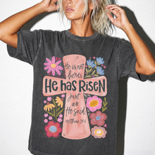 He Has Risen Floral Cross Comfort Colors® T-Shirt | Christian Graphic Tee