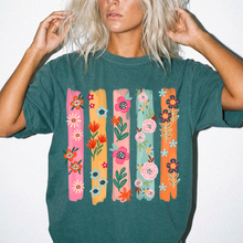 He Has Risen Floral Cross Comfort Colors® T-Shirt | Christian Graphic Tee