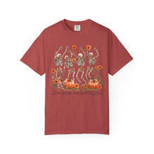 Dancing Skeletons Fall Shirt | Halloween Pumpkin Sunflower Comfort Colors Tee | Retro Skeleton Autumn Shirt