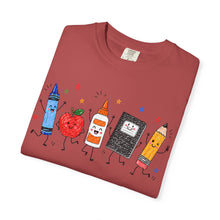 Funny Teacher Life Comfort Colors® T-Shirt | Crayon Apple Pencil Notebook Graphic Tee | Cute Teacher Gift Shirt