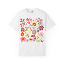 Wildflower Bouquet Graphic Tee | Colorful Folk Art Floral Shirt | Boho Botanical Garden Print