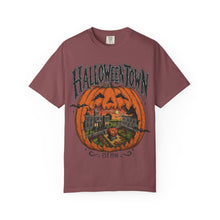 Haunted Pumpkin Town Comfort Colors T-Shirt – Spooky Fall Graphic Te