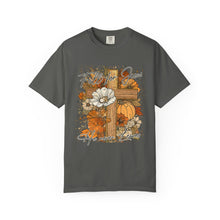 Fall For Jesus Shirt | He Never Leaves Cross Comfort Colors Tee | Christian Faith Autumn Shirt