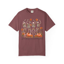 Dancing Skeletons Fall Shirt | Halloween Pumpkin Sunflower Comfort Colors Tee | Retro Skeleton Autumn Shirt