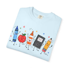 Funny Teacher Life Comfort Colors® T-Shirt | Crayon Apple Pencil Notebook Graphic Tee | Cute Teacher Gift Shirt