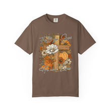 Fall For Jesus Shirt | He Never Leaves Cross Comfort Colors Tee | Christian Faith Autumn Shirt