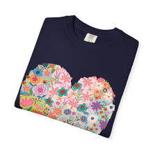 Floral Heart T-Shirt — Comfort Colors Boho Wildflower Graphic Tee