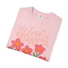 The Lord Is Greater Than the Giants You Face T-Shirt — Floral Christian Faith Tee