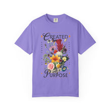 Created with a Purpose Floral Comfort Colors® T-Shirt | Christian Wildflower Graphic Tee