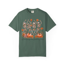 Dancing Skeletons Fall Shirt | Halloween Pumpkin Sunflower Comfort Colors Tee | Retro Skeleton Autumn Shirt