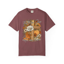 Fall For Jesus Shirt | He Never Leaves Cross Comfort Colors Tee | Christian Faith Autumn Shirt